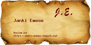 Janki Emese névjegykártya