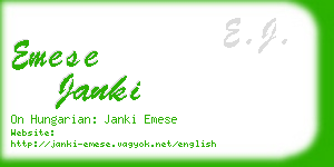 emese janki business card